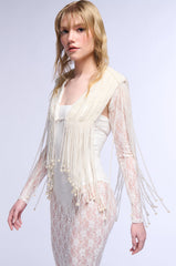 BELLE OF THE BALL PEARL EMBELLISHED CAPELET TOP