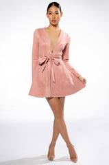 SEXY FAUX SUEDE DRESSY MINI