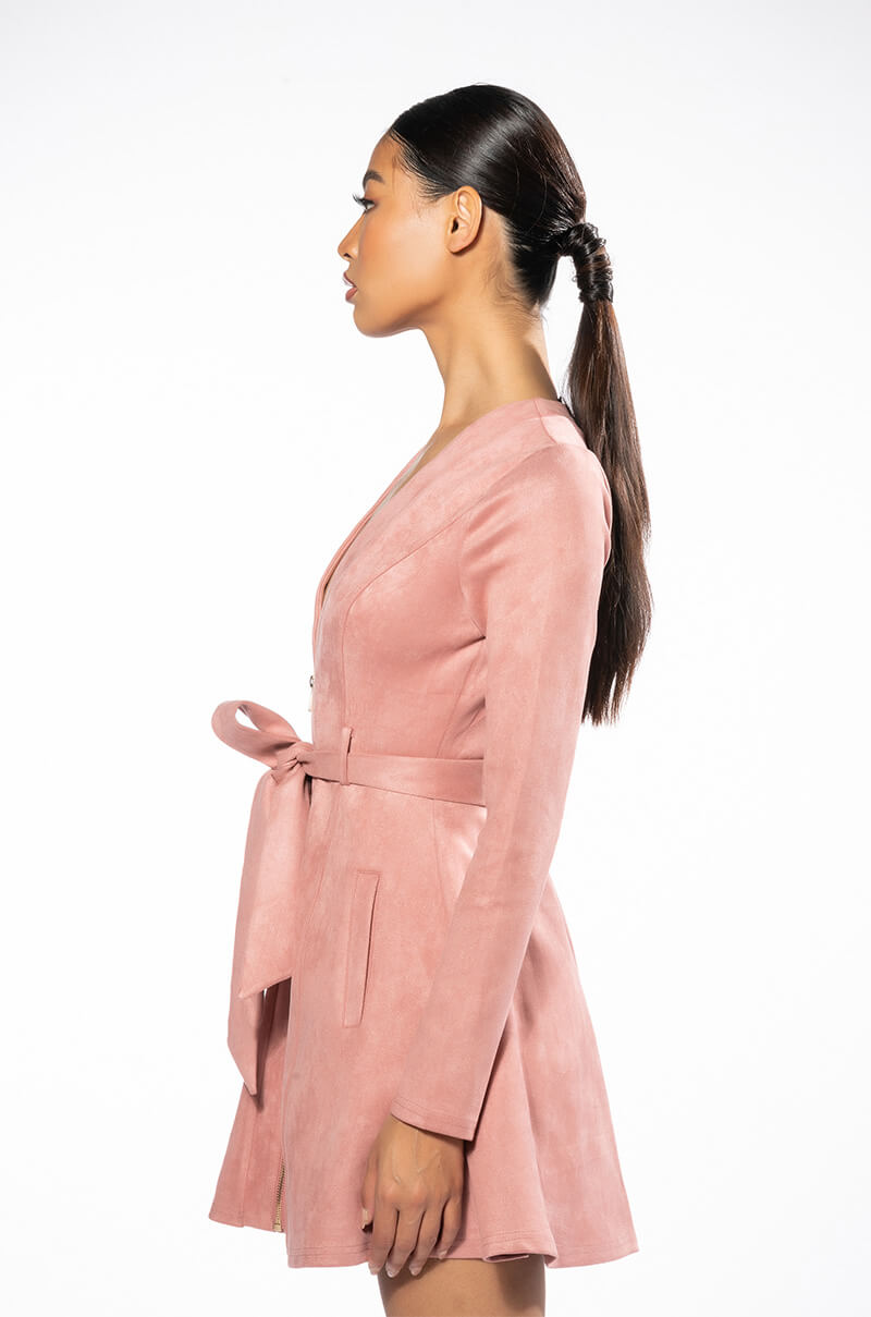 SEXY FAUX SUEDE DRESSY MINI