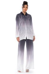 DAY TO NIGHT PLEATED SATIN BUTTON DOWN