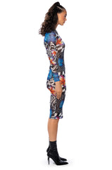 FEELIN WILD PRINTED MIDI DRESS