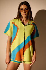 GET GROOVY KNIT BUTTON DOWN TOP