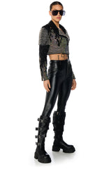 HOTFIX FLAME CROP MOTO JACKET