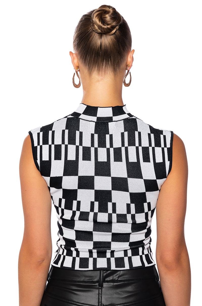 IN MY FEELINGS KNIT MOCK NECK TOP