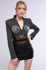 LETS GO BABY STRIPED BODYSUIT