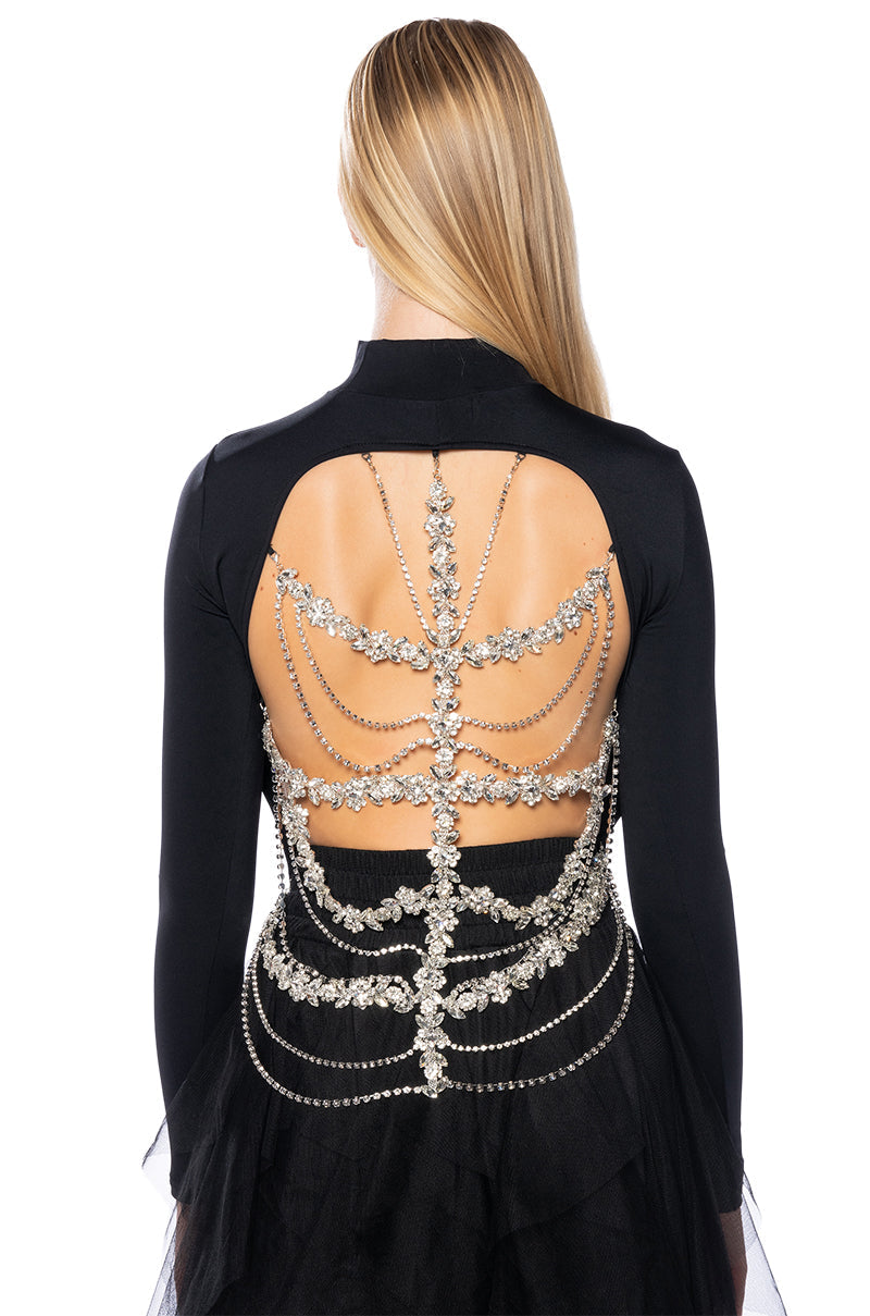 LEXI EMBELLISHED EXPOSED BACK TOP