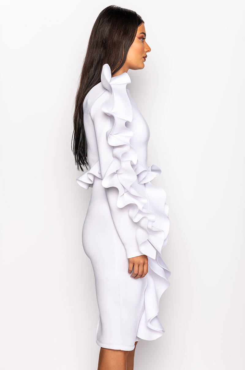 LOOK MY WAY SCUBA MIDI DRESS