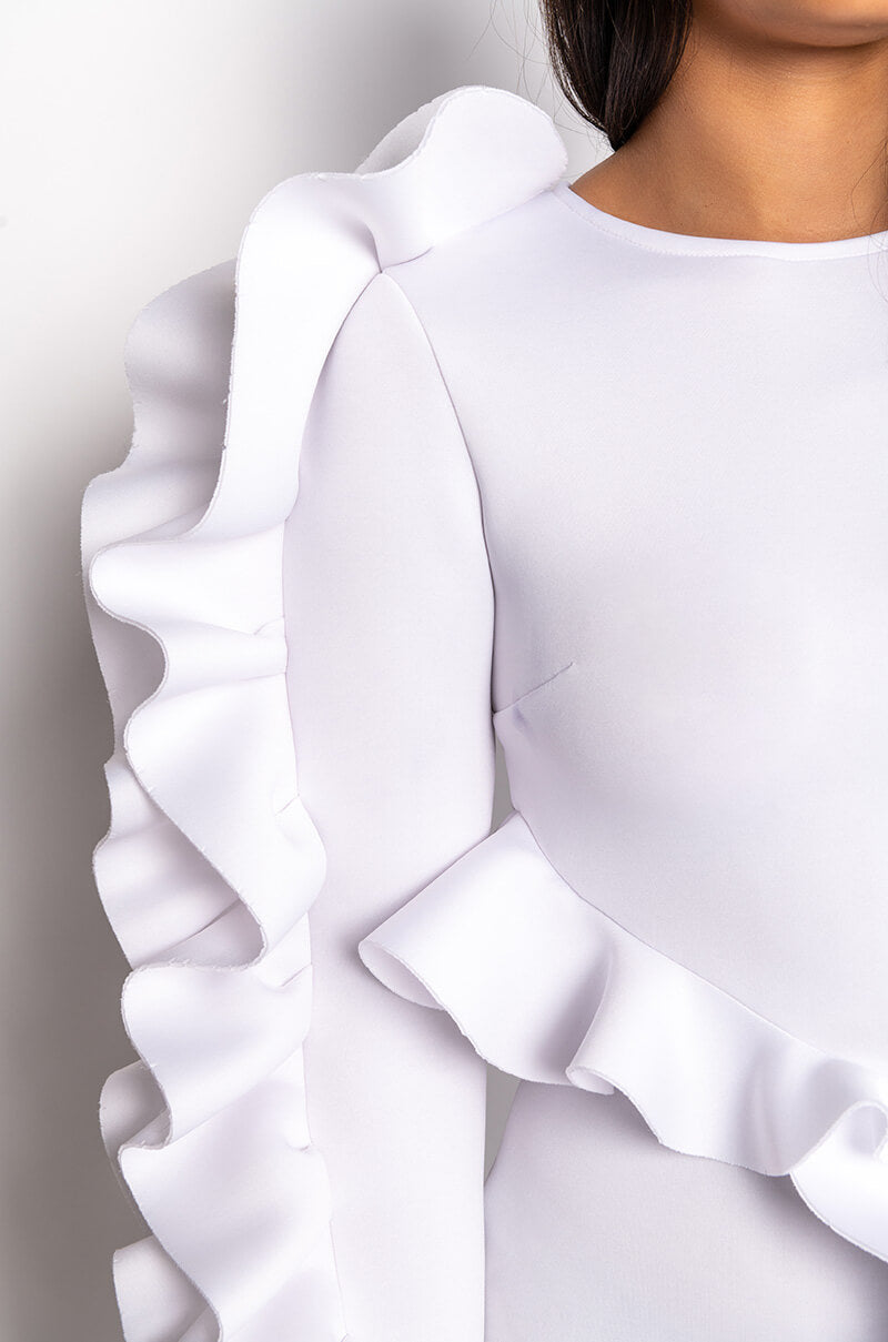 LOOK MY WAY SCUBA MIDI DRESS