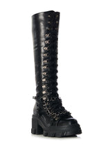 MORGAN BLACK LACE UP BOOT