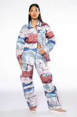 OVERSIZED PRINTED BUTTON DOWN