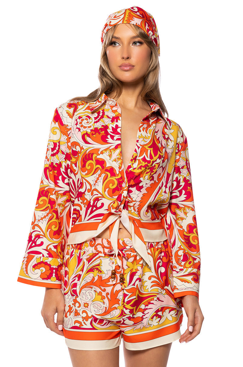 PAISLEY PLEASE TIE FRONT MINI SET