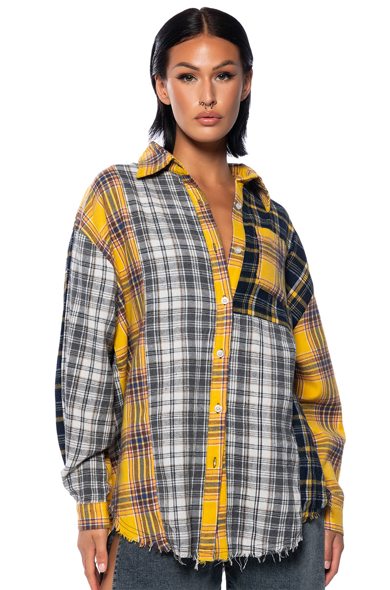 PIECE IT TOGETHER PLAID BUTTONDOWN