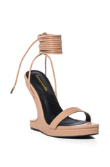 RAVEN NUDE NOVELTY HEEL STRAPPY SANDAL