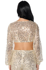 RIGHT DECISION SEQUIN TIE AROUND TOP