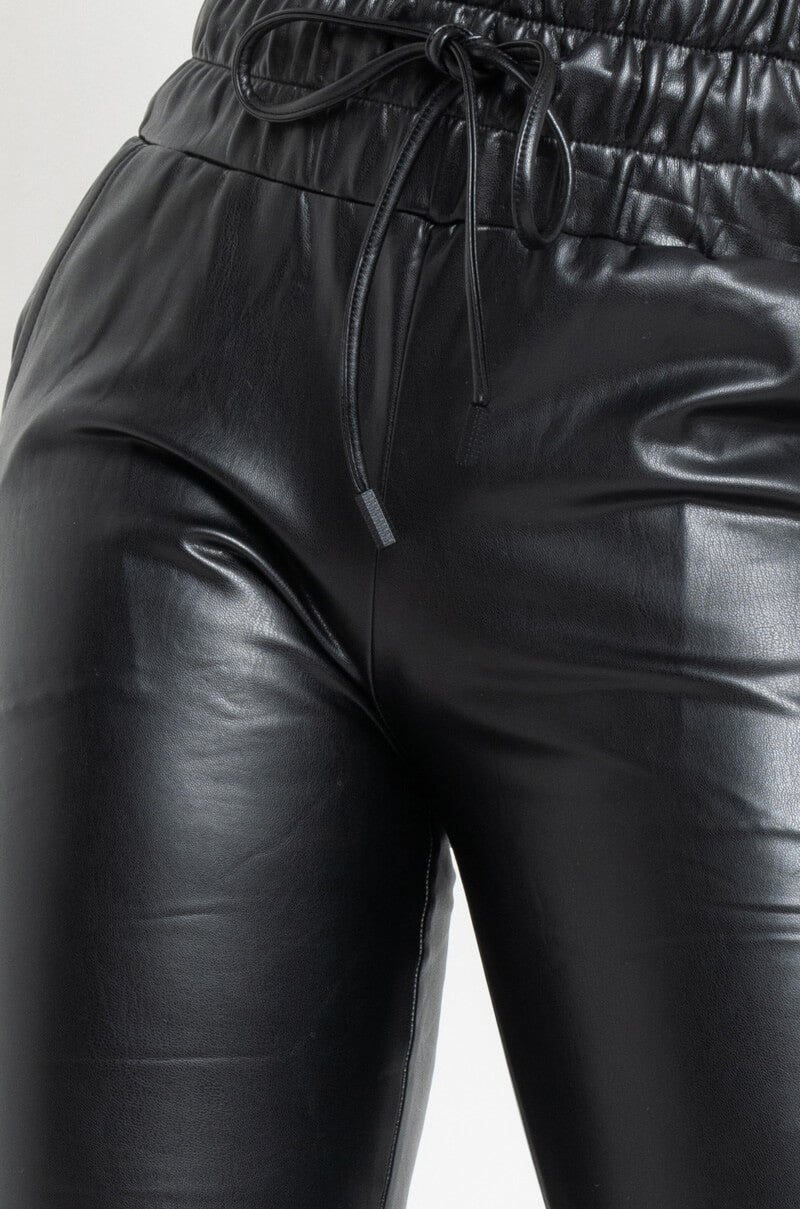 SLIM THICC FAUX LEATHER JOGGER