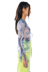 SO Y2K DENIM PRINT BLOUSE