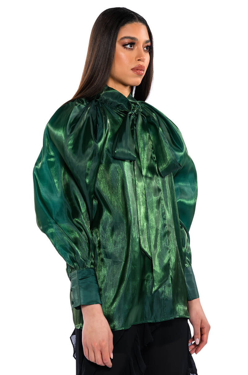 TALULLA TIE NECK LONG SLEEVE BLOUSE