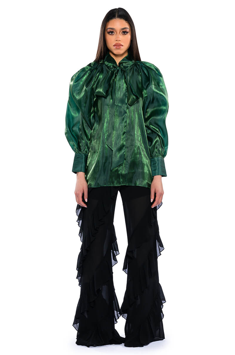 TALULLA TIE NECK LONG SLEEVE BLOUSE