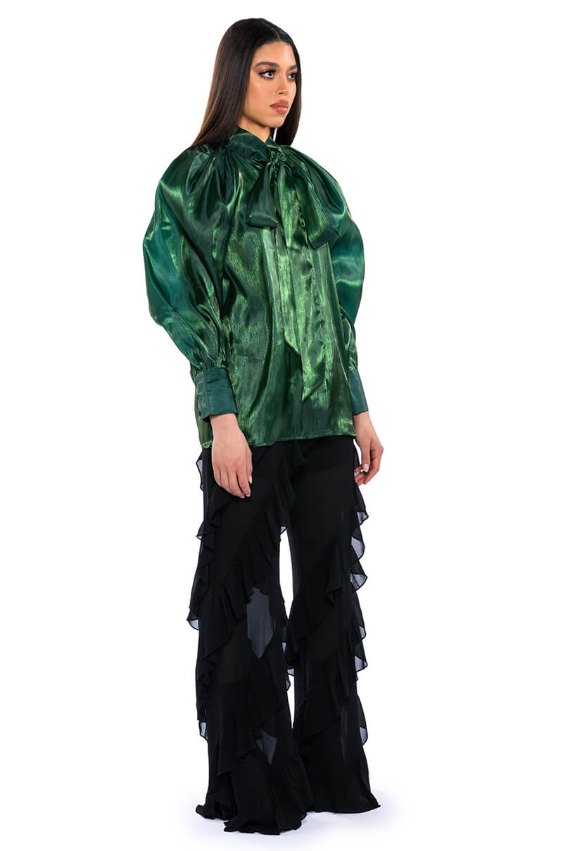 TALULLA TIE NECK LONG SLEEVE BLOUSE