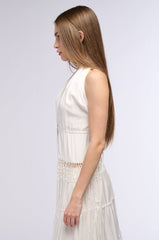 THE BEST PART HALTER TOP WITH FRINGE DETAILS