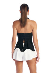 TREATED RIGHT CORSET TOP WITH DETACHABLE COLLAR