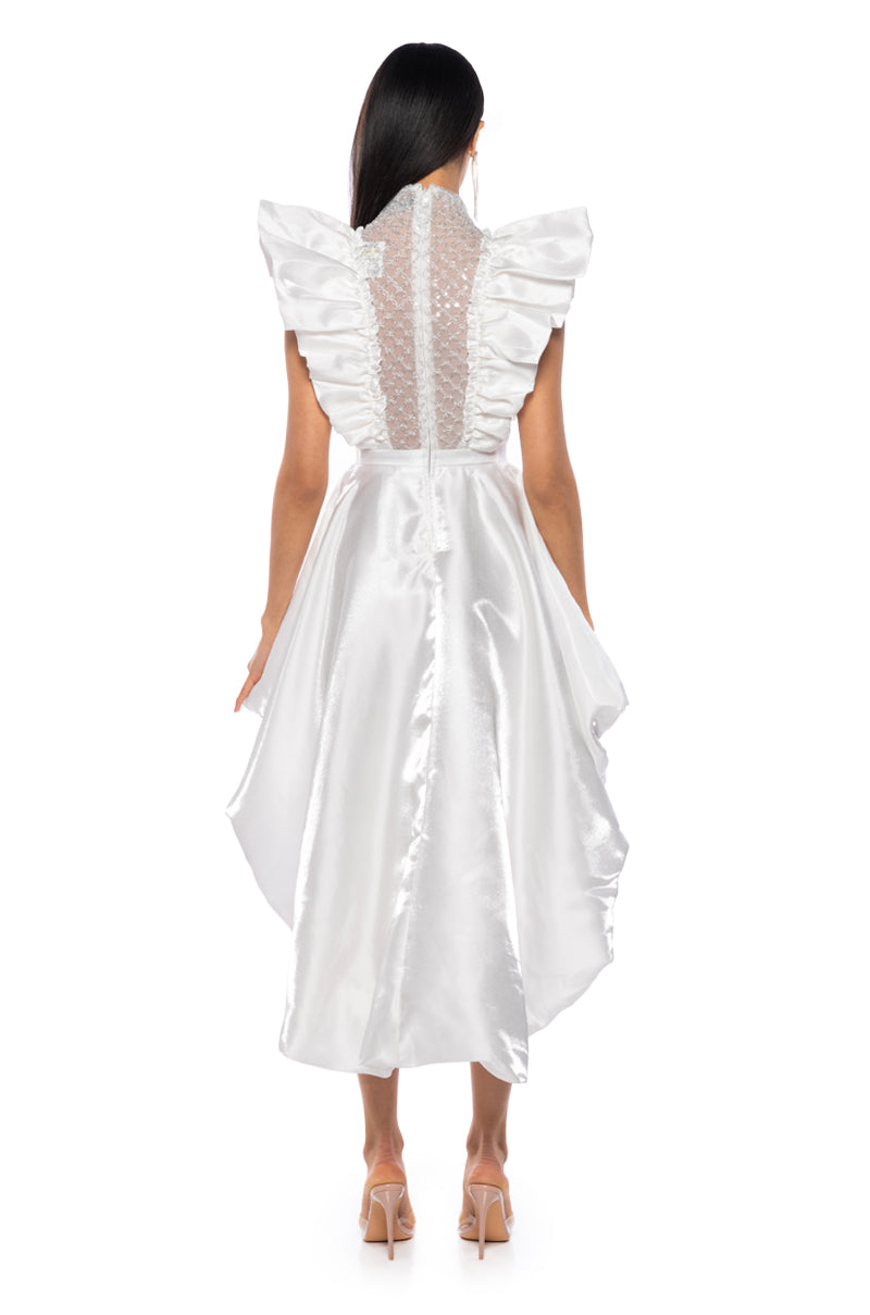 ULTIMATE STUNNA RUFFLE MINI DRESS