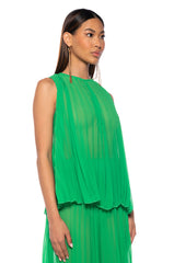 YOUR ULTIMATE PLEATED TANK IN GREEN